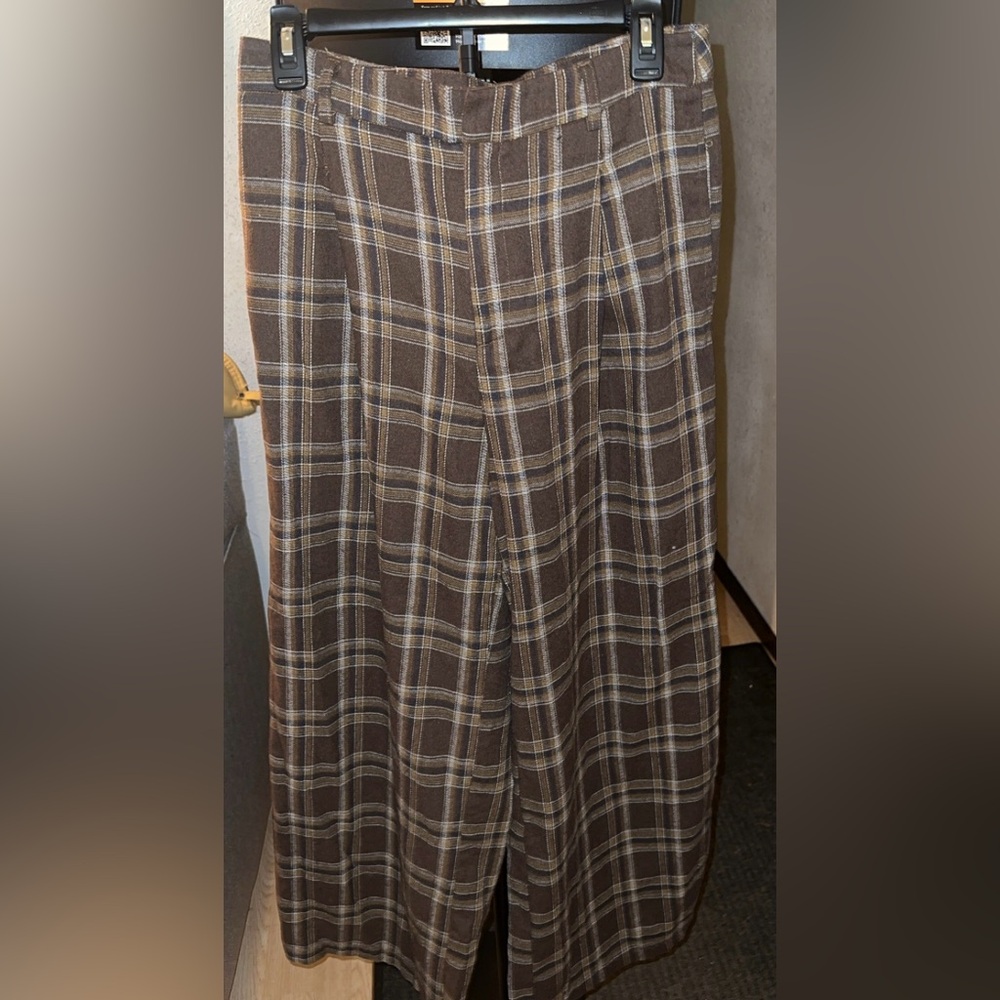 Cider Brown Plaid Pants - Picture 3 of 5